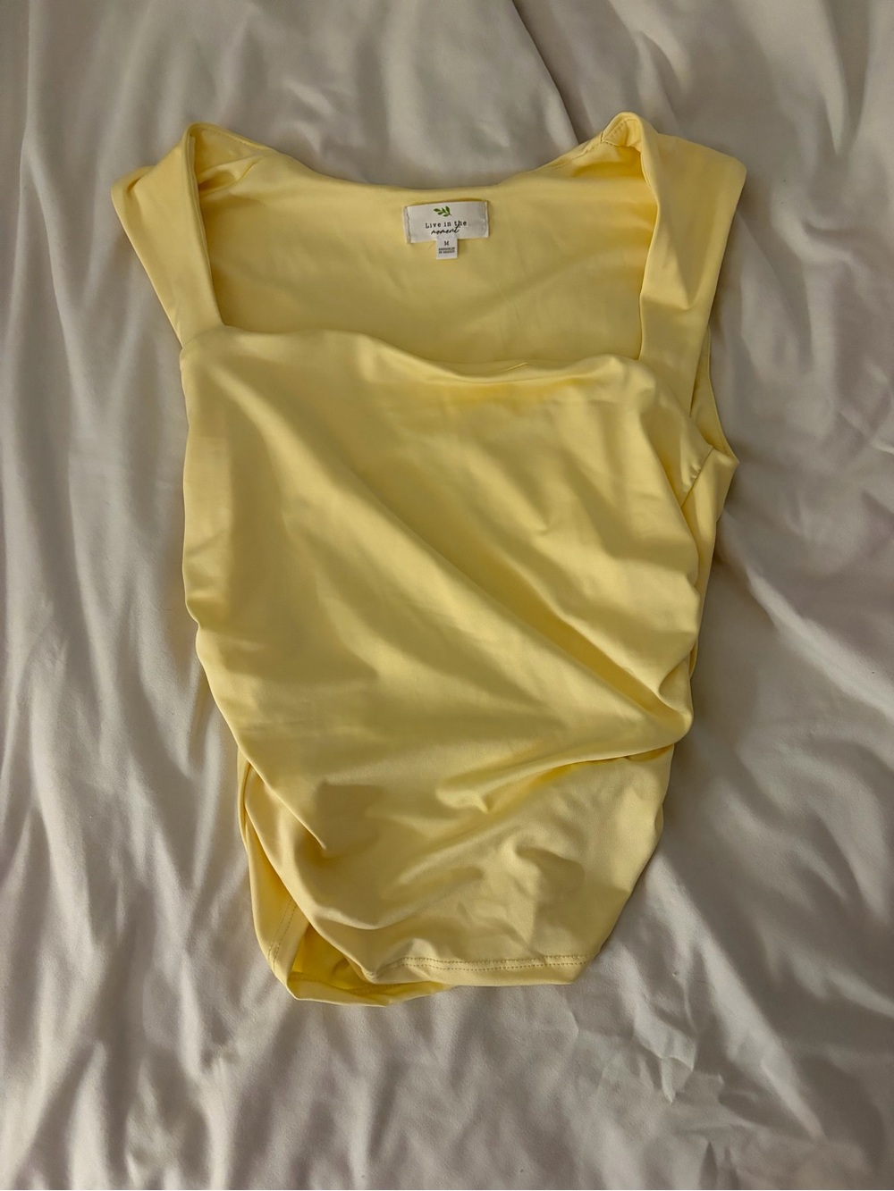 Love & Legend Square Neck Pale Yellow Bodysuit